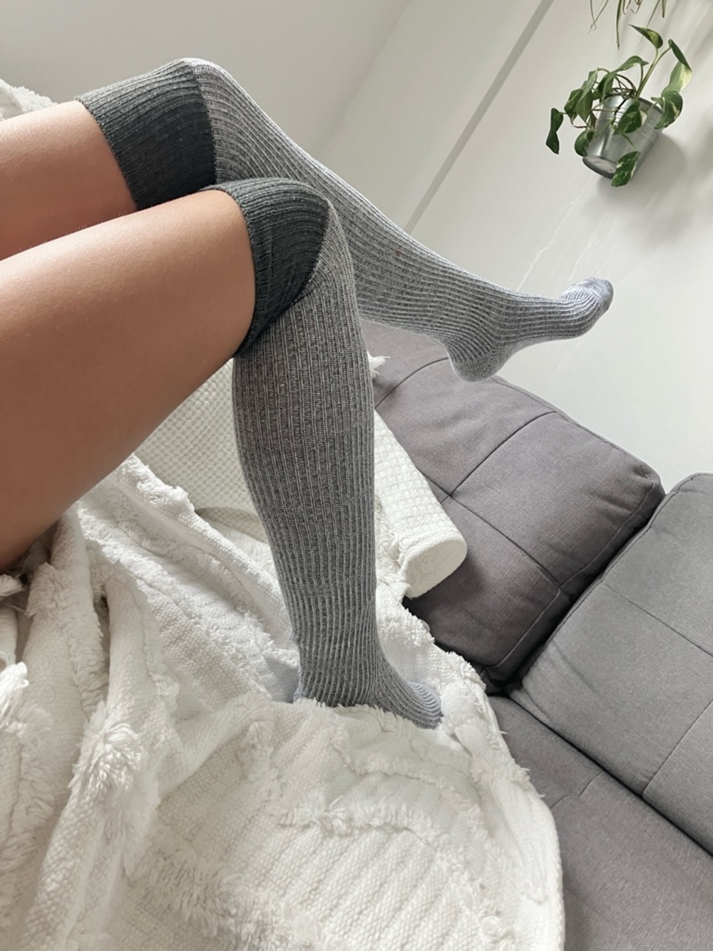 Over-the-Knee Socks - Gray